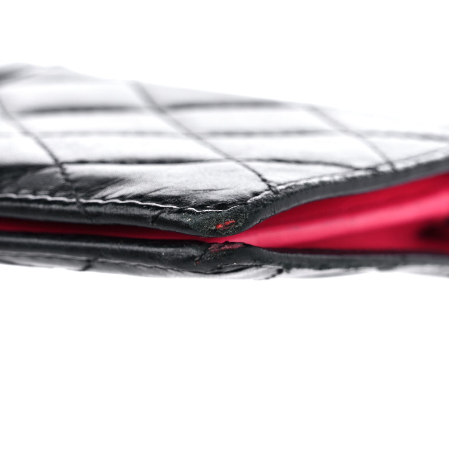 Calfskin Quilted Cambon Yen Wallet Black