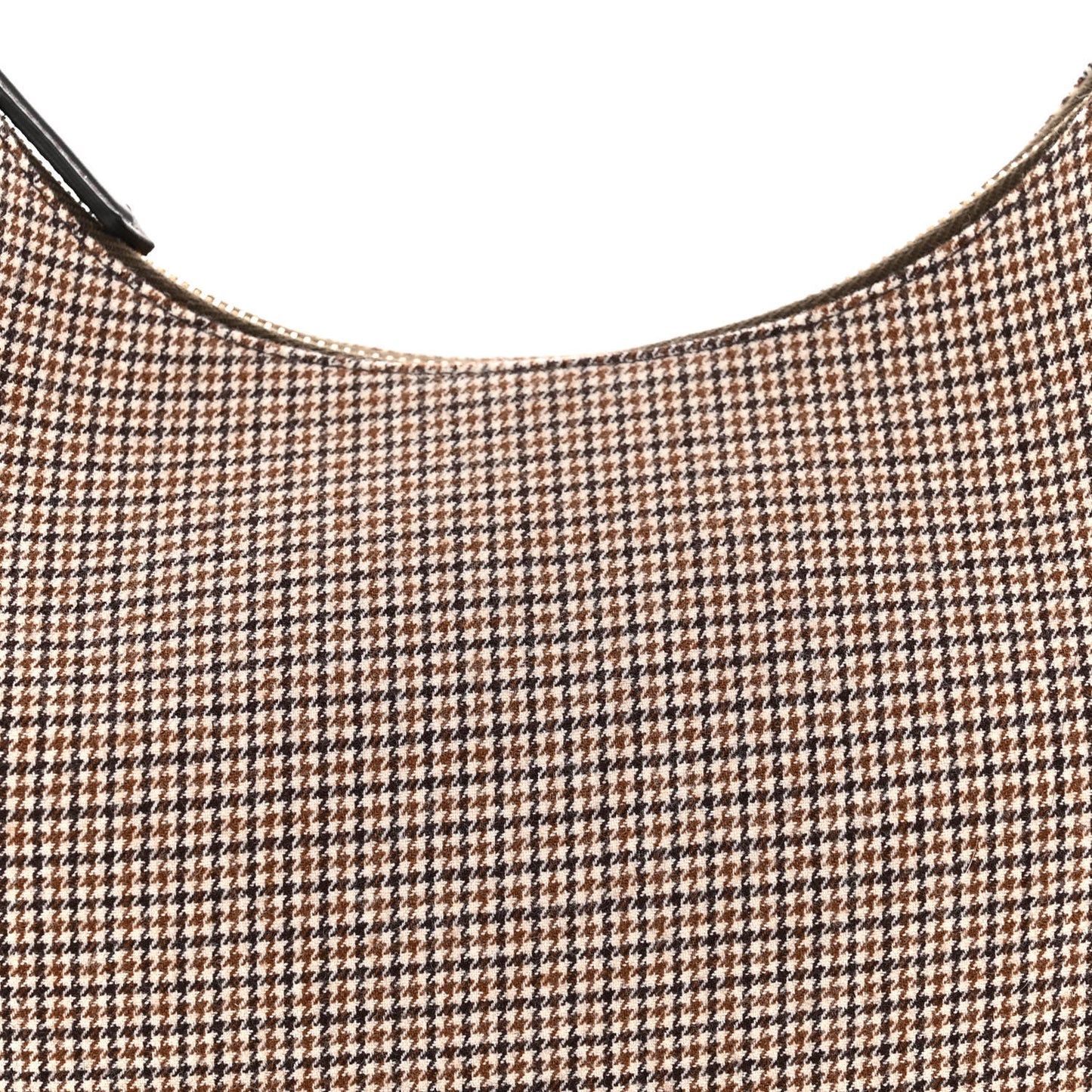 Wool Vitello Grace Small Houndstooth Small Fendigraphy Hobo Bag Beige Ebano