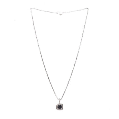 David Yurman Sterling Silver Diamond Black Onyx 7mm Petite Albion Necklace 3 of 6