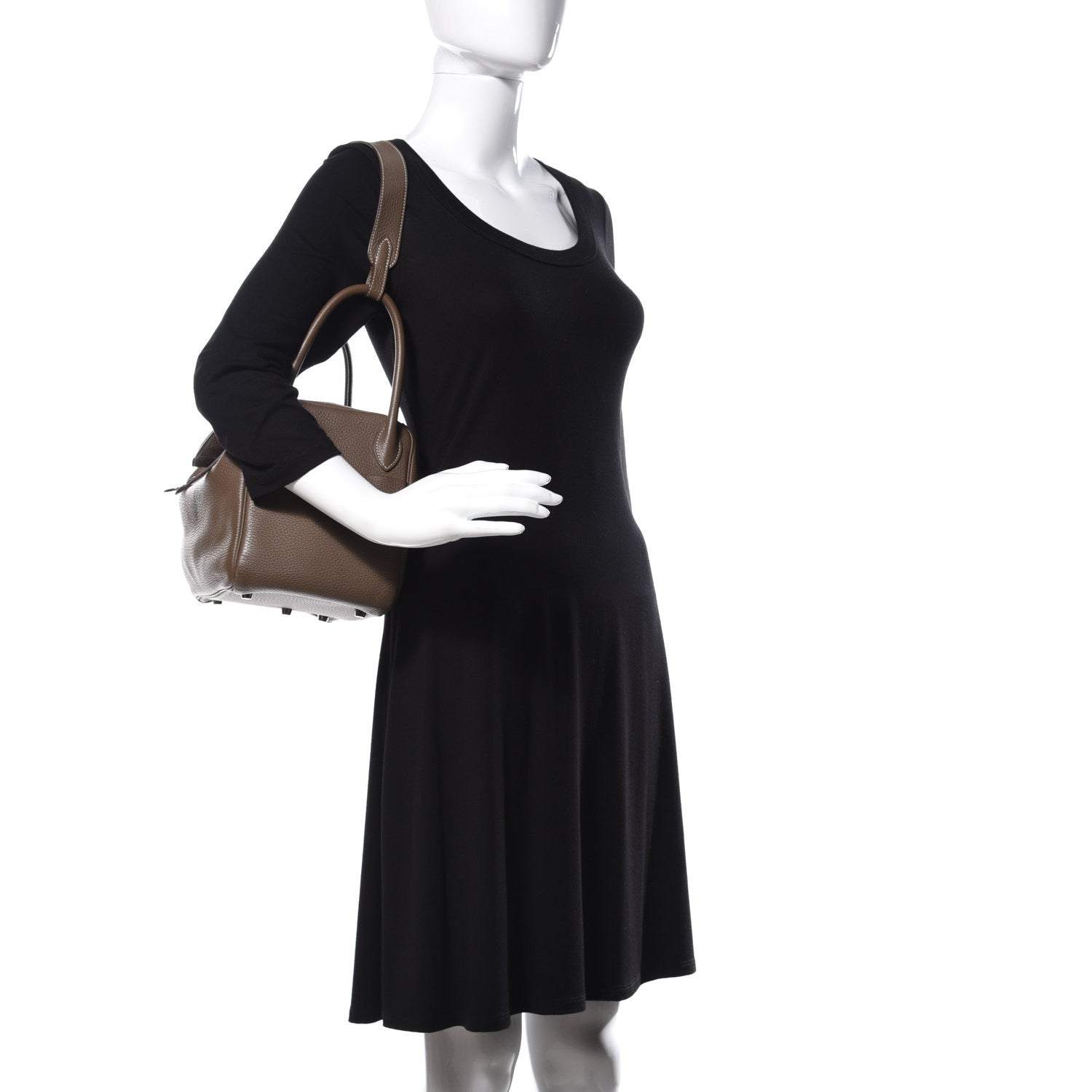 Hermes Taurillon Clemence Lindy 30 Etoupe 2 of 9