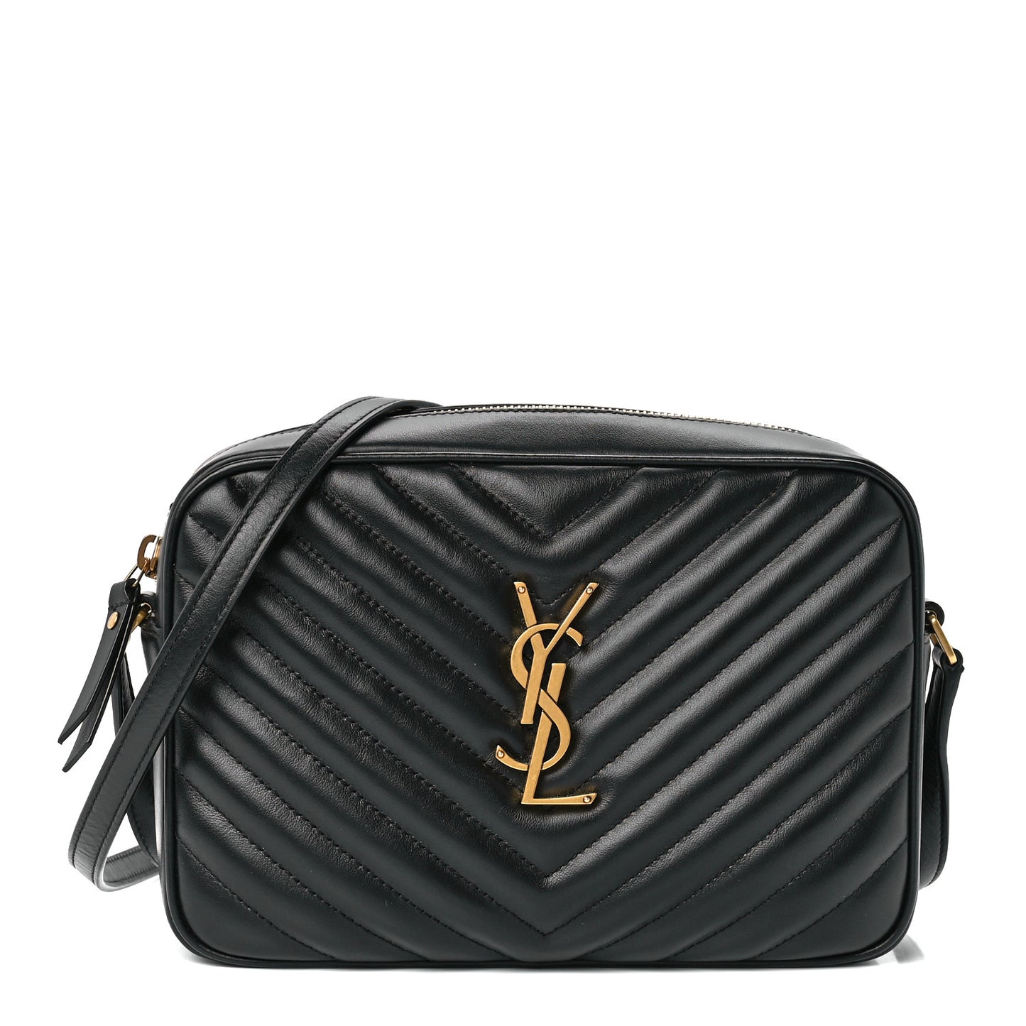 Calfskin Matelasse Monogram Lou Camera Bag Black
