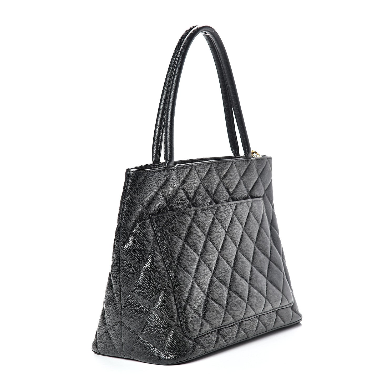 Caviar Quilted Medallion Tote Black