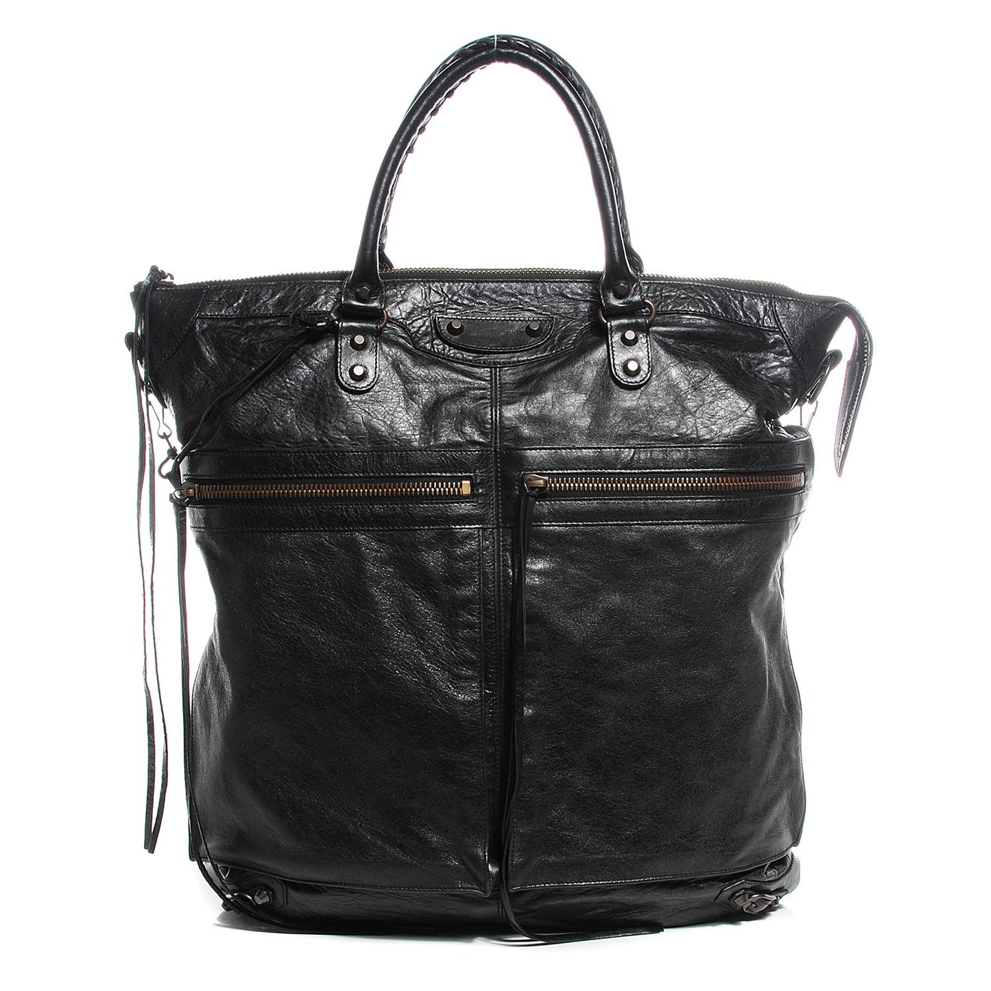 Agneau Classic Hardware Square Tote Black