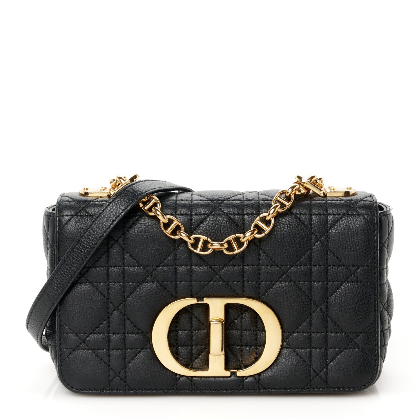 Calfskin Cannage Small Caro Bag Black