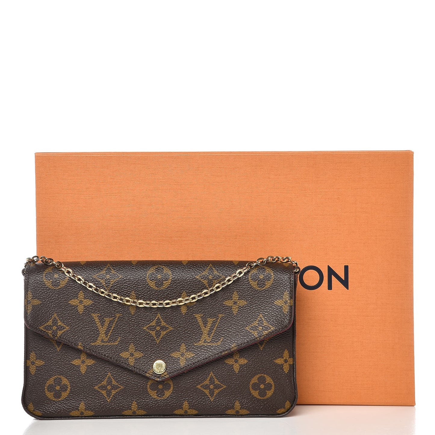 Monogram Pochette Felicie Chain Wallet Fuchsia
