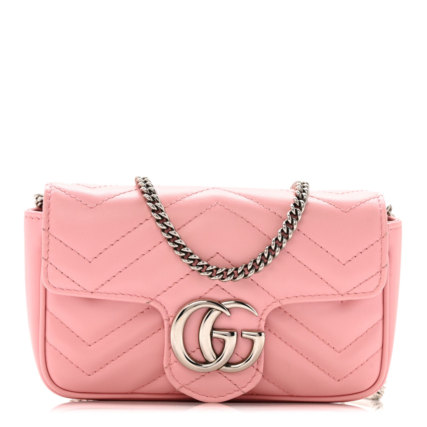 Gucci Calfskin Matelasse Super Mini GG Marmont Shoulder Bag Wild Rose Wild Rose 1 of 15