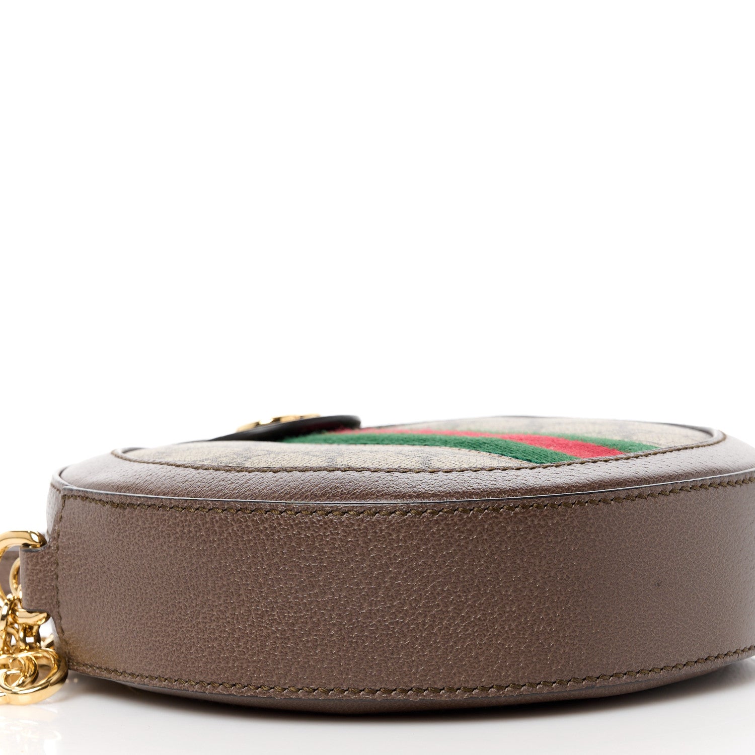 Gucci GG Supreme Monogram Web Mini Ophidia Round Shoulder Bag Brown 10 of 11