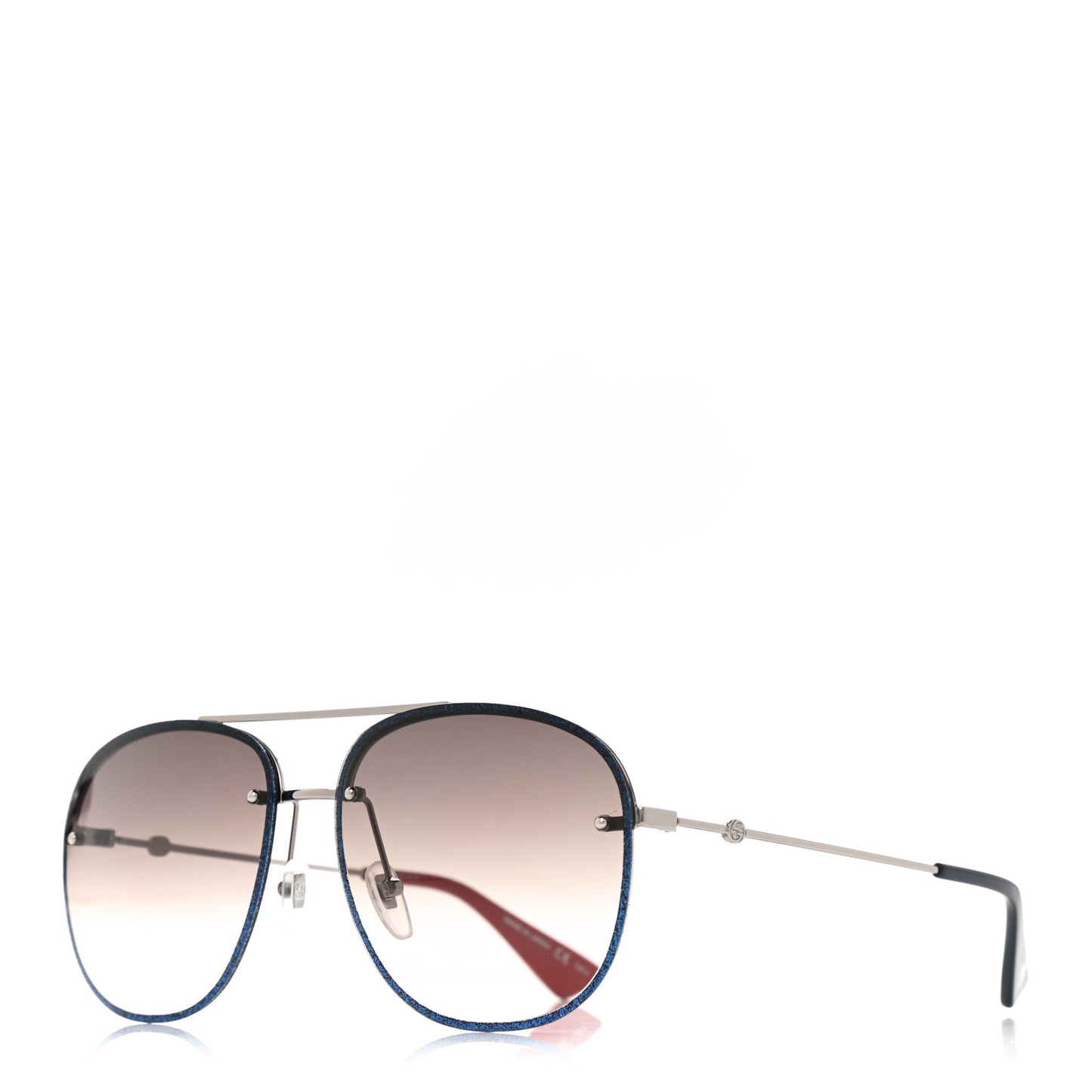Metal Glitter Aviator Sunglasses G0227S Blue Silver