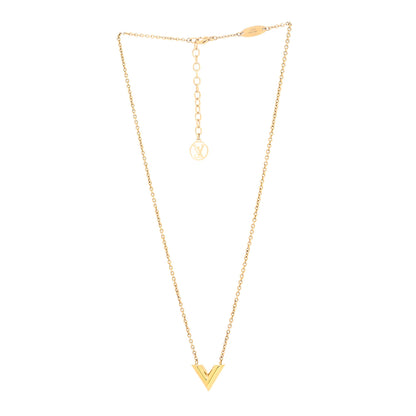 Louis Vuitton Brass Essential V Necklace Gold 2 of 4
