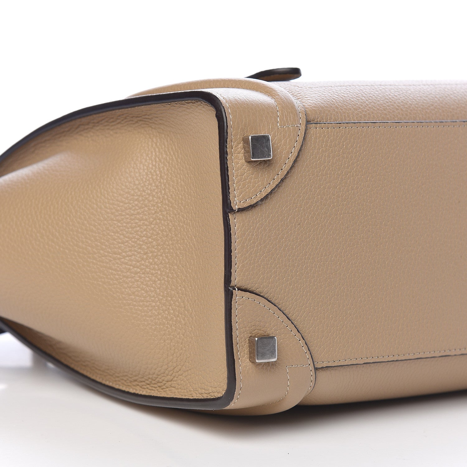 Celine Drummed Calfskin Micro Luggage Dune 5 of 9