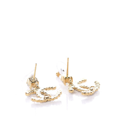 Chanel Resin Crystal Pearl CC Drop Earrings Gold Black 3 of 5