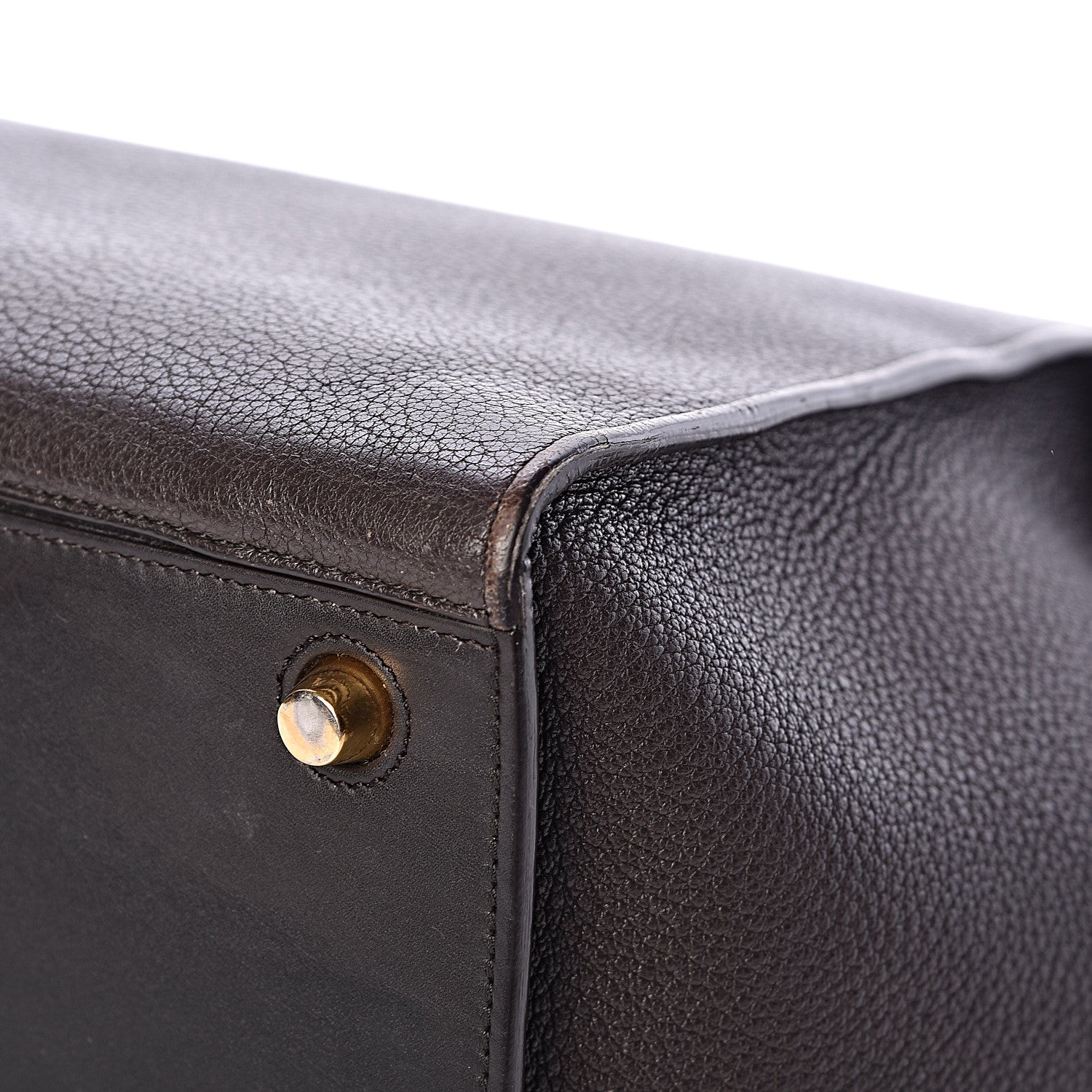 Celine Goatskin Smooth Calfskin Small Ring Bag Dark Taupe 14 of 15