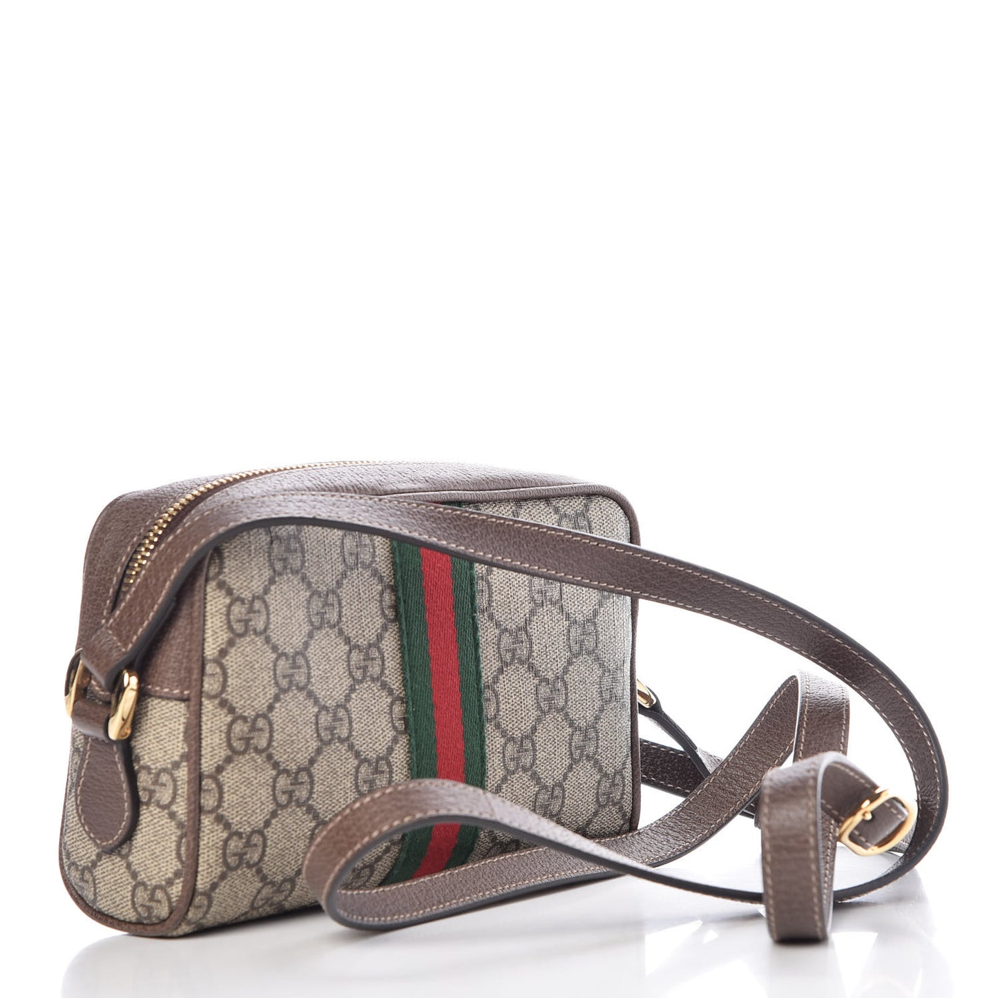 GG Supreme Monogram Web Mini Ophidia Shoulder Bag Brown