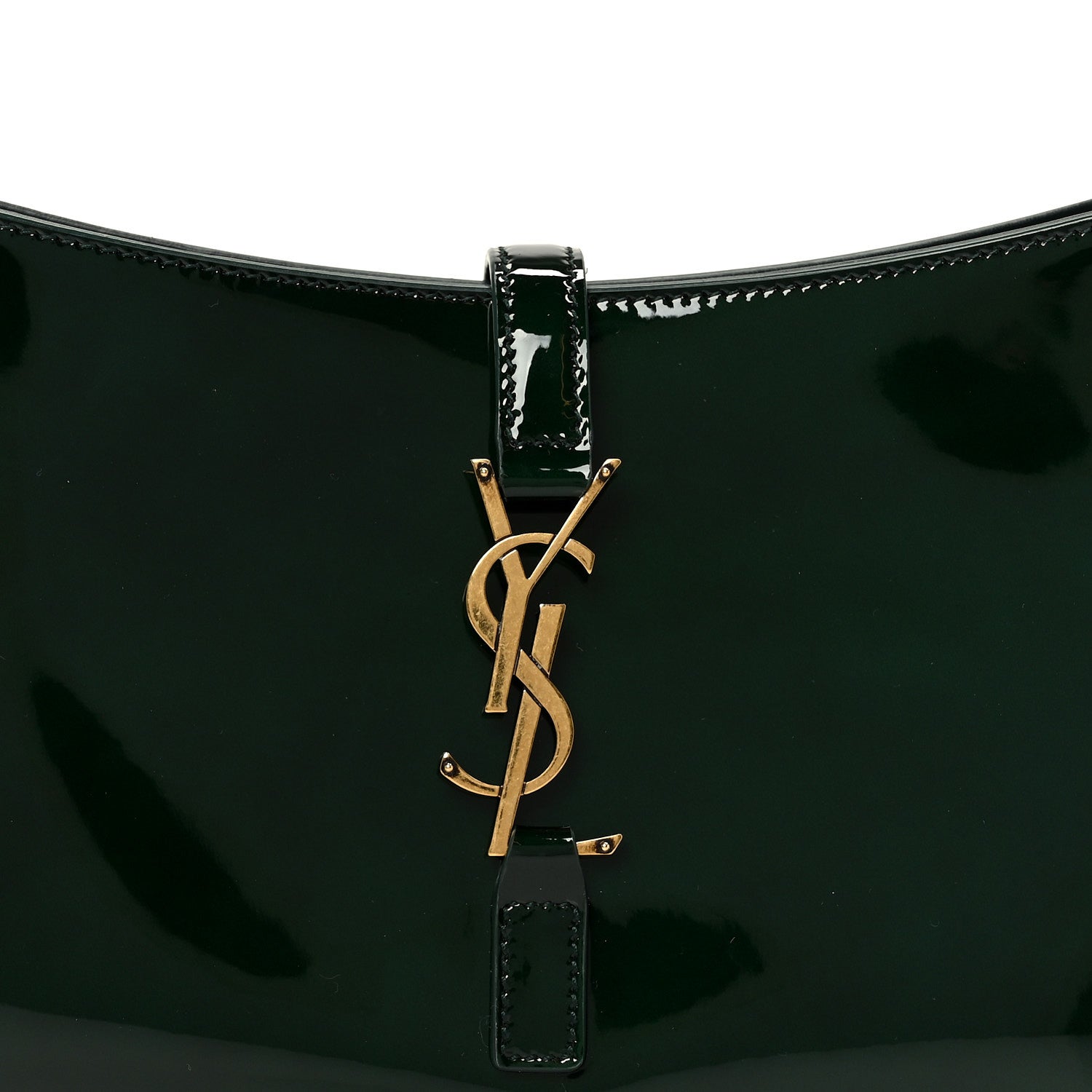 Saint Laurent Patent Le 5 A 7 Hobo Dark Leaf 8 of 10