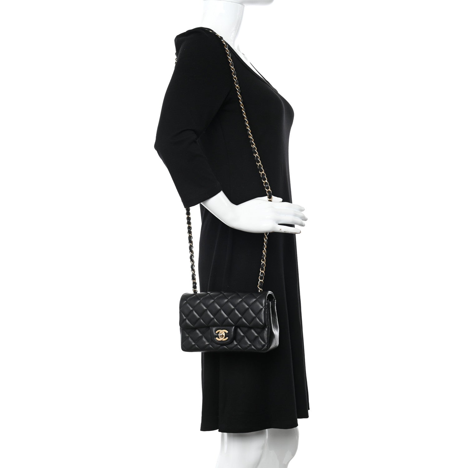 Chanel Lambskin Quilted Mini Rectangular Flap Black 1 of 11