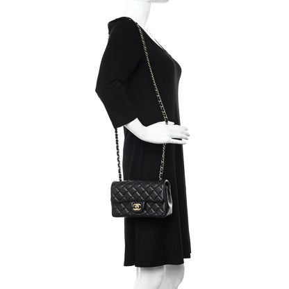 Chanel Lambskin Quilted Mini Rectangular Flap Black 1 of 11