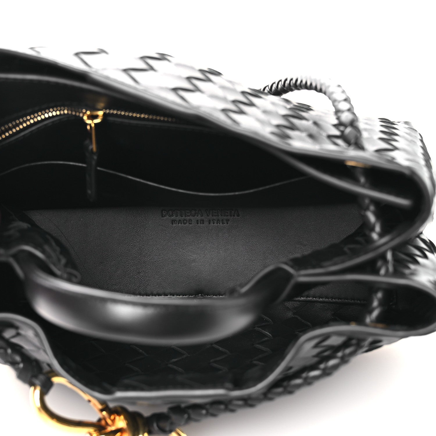 Bottega Veneta Nappa Intrecciato Small Andiamo Shoulder Bag Black 5 of 9