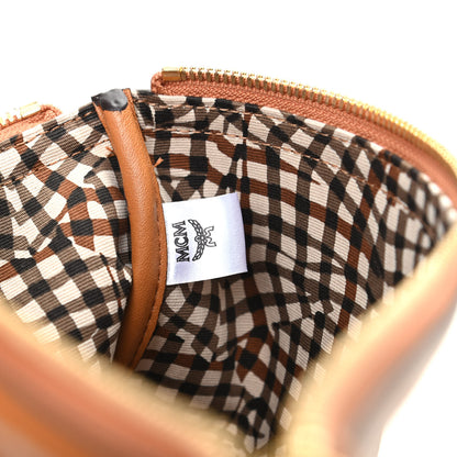 MCM Visetos Liz Shopper Tote Pouch Cognac 6 of 7