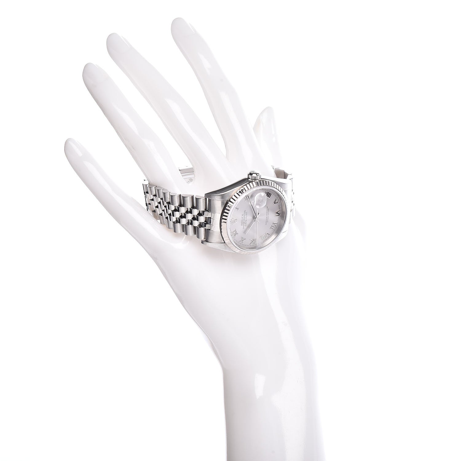 Rolex Stainless Steel 18K White Gold 36mm Oyster Perpetual Datejust Watch Silver 16234 2 of 5