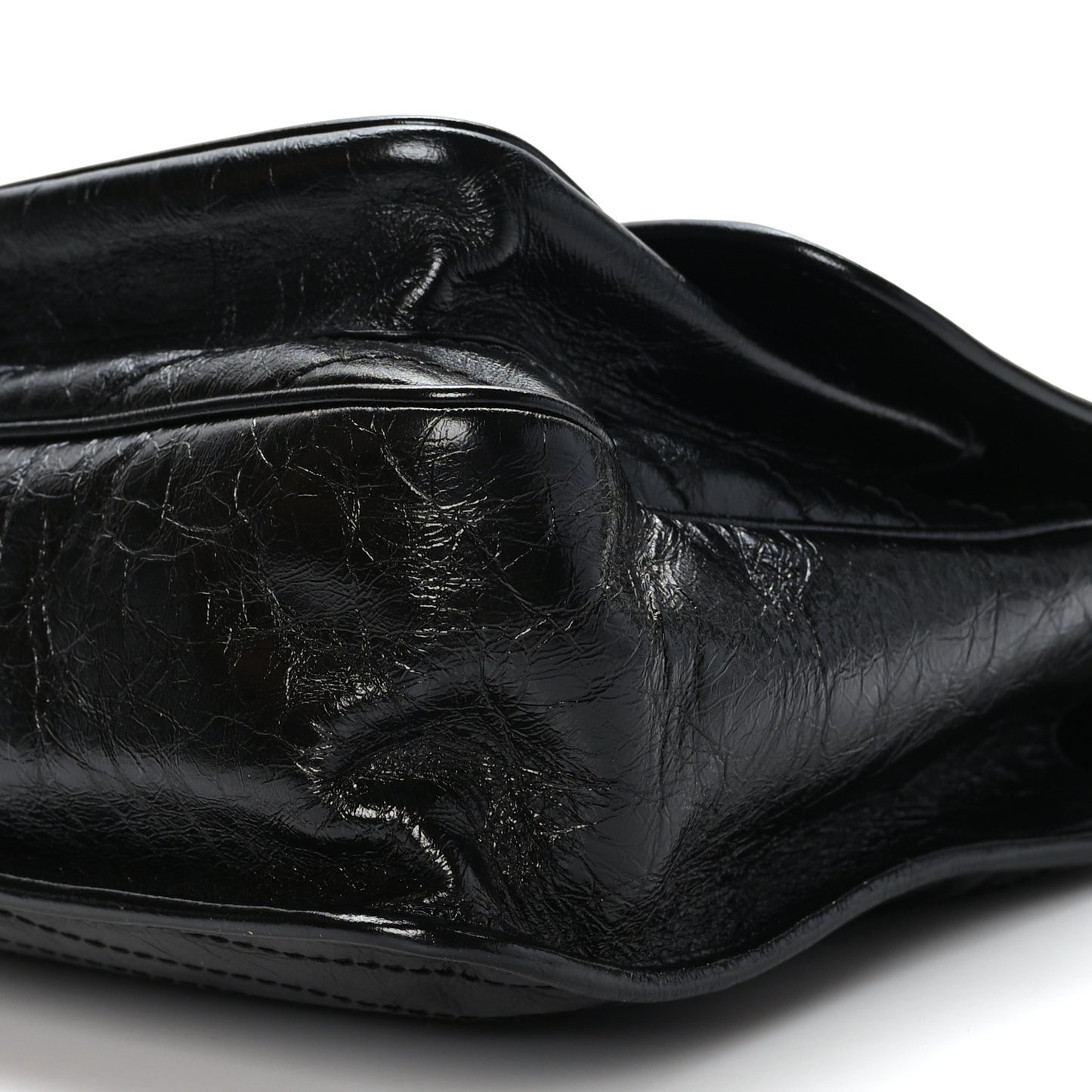 Crinkled Calfskin Matelasse Monogram Large Niki Chain Satchel Black