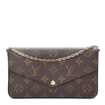 Louis Vuitton Monogram Pochette Felicie Chain Wallet Fuchsia 1 of 10