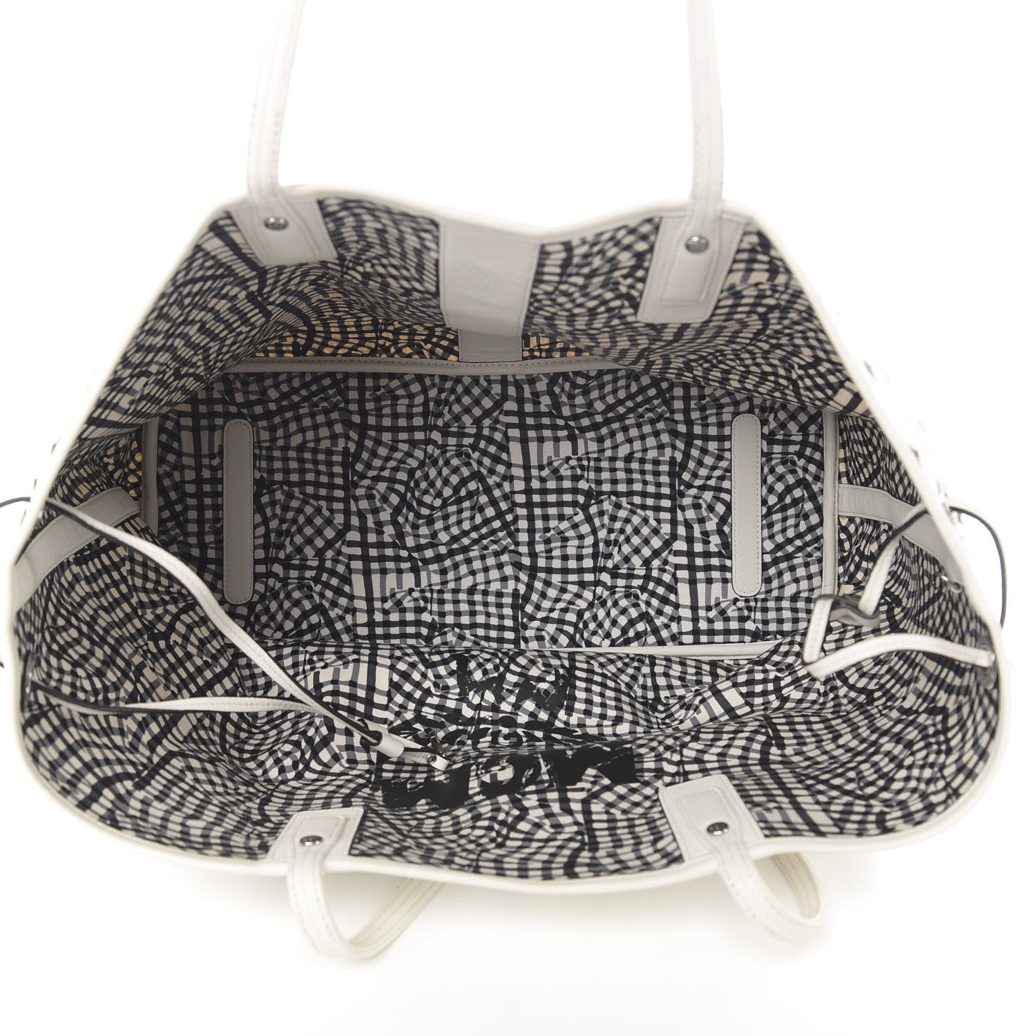 MCM Visetos Large Liz Reversible Shopper Tote White 8 of 14