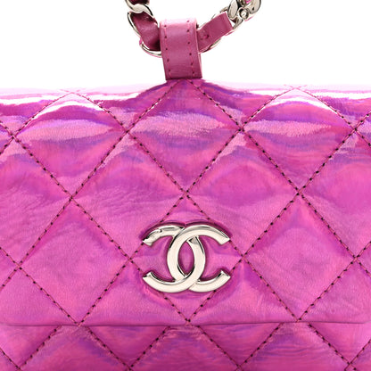 Chanel Patent Lambskin Quilted CC Hook Card Holder Pink 10 of 10