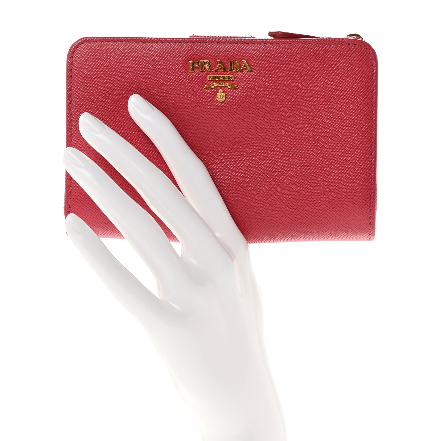 Saffiano Metal Compact Wallet Peonia
