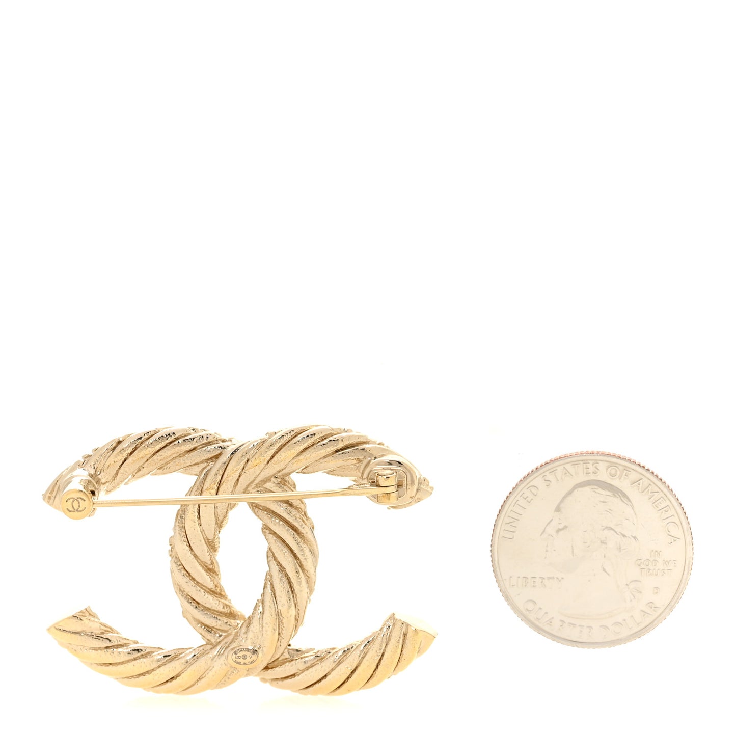 Twisted CC Brooch Light Gold
