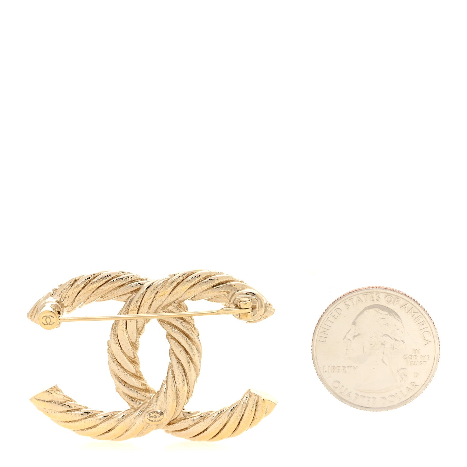 Chanel Twisted CC Brooch Light Gold 2 of 4