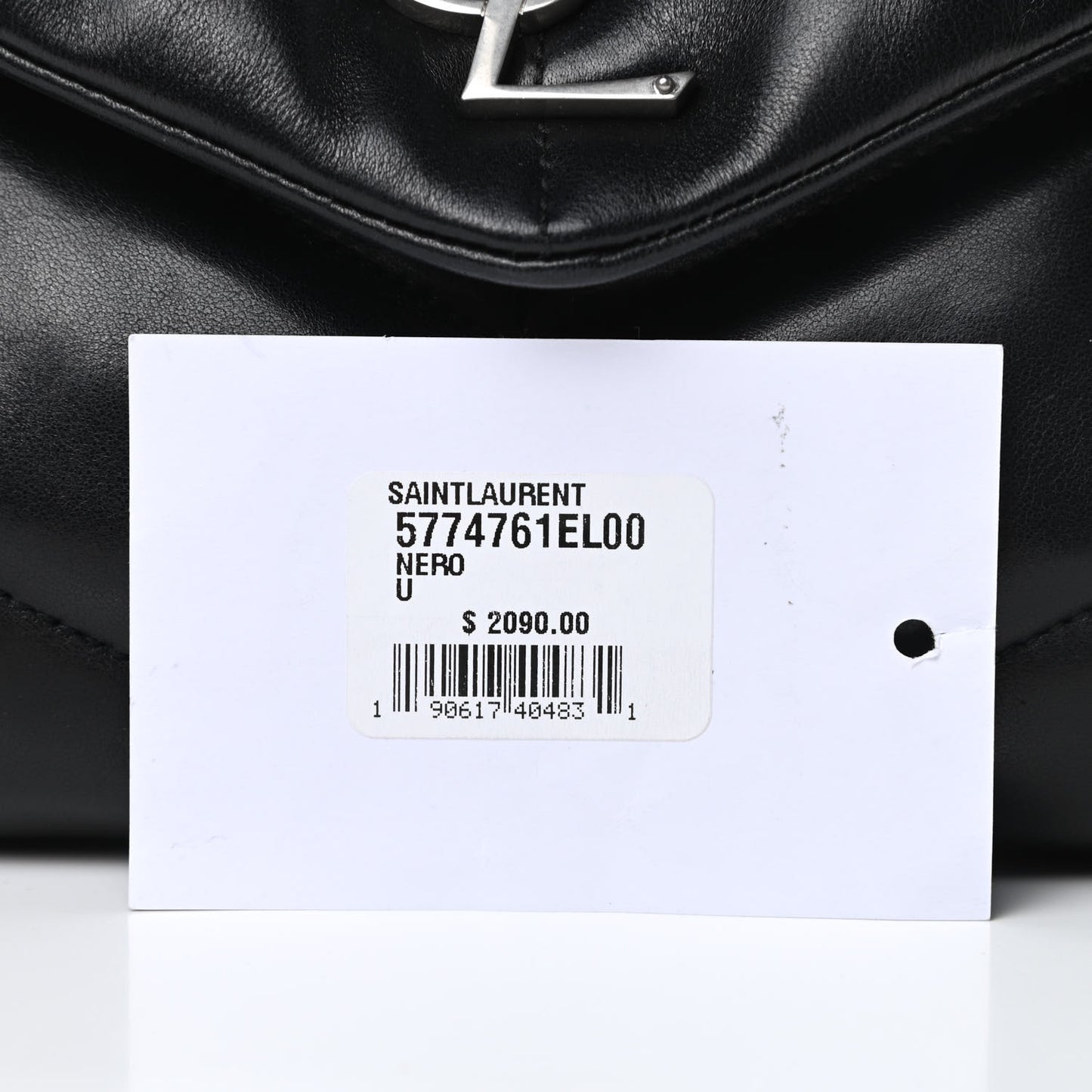 Lambskin Quilted Small Loulou Puffer Monogram Chain Satchel Black