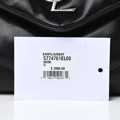 Saint Laurent Lambskin Quilted Small Loulou Puffer Monogram Chain Satchel Black 15 of 15