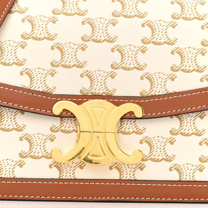 Celine Calfskin Triomphe Canvas Teen Triomphe Bag White 8 of 11