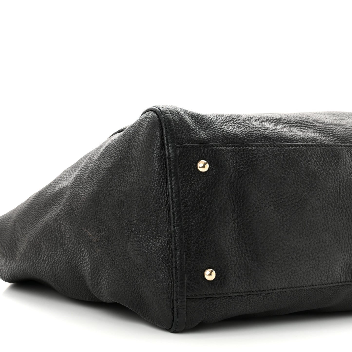 Pebbled Calfskin Large Soho Hobo Black
