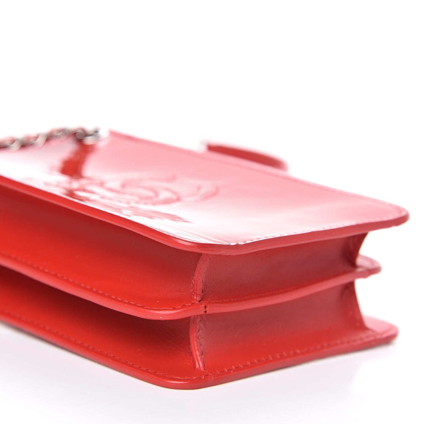 Patent Crossbody CC Phone Holder Red