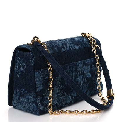 Christian Dior Denim Floral Cannage Small Caro Bag Blue 2 of 9