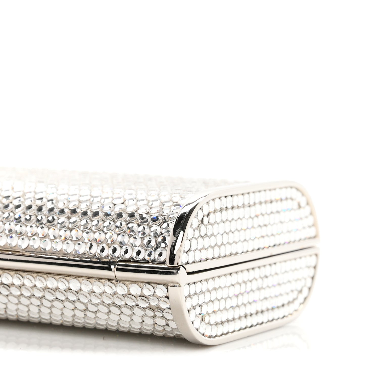 Swarovski Crystal Minaudiere Clutch Silver