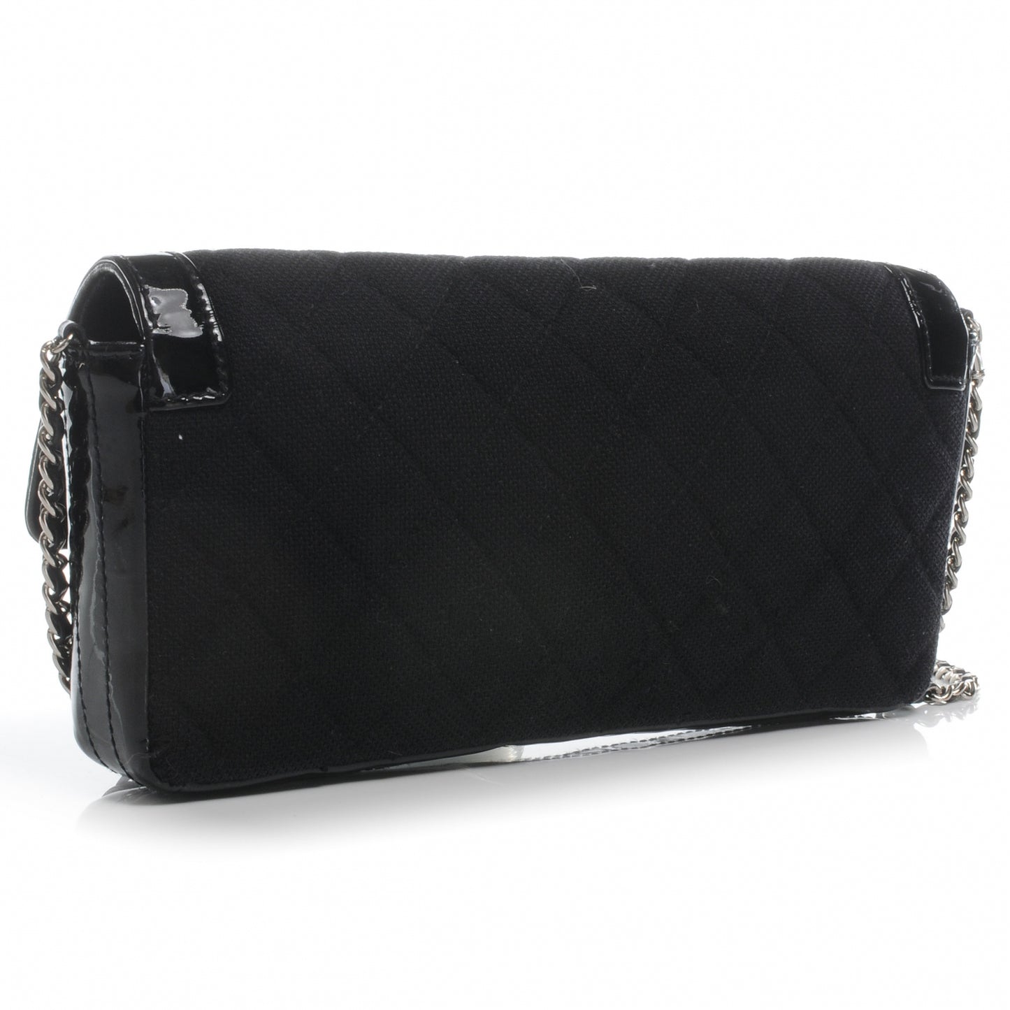 Jersey and Patent Mademoiselle East West Flap Black