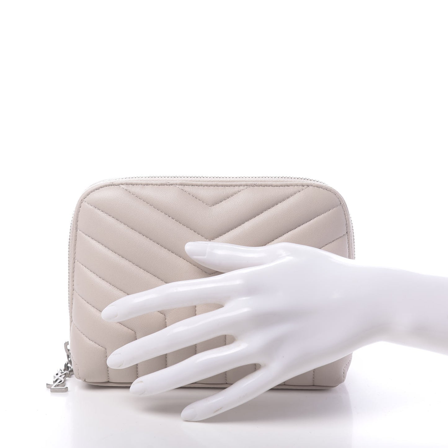 Lambskin Matelasse Cosmetic Case Ivory