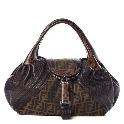 Fendi Zucca Nappa Nuvolata Vitello Tortuga Spy Tobacco Moro 1 of 18