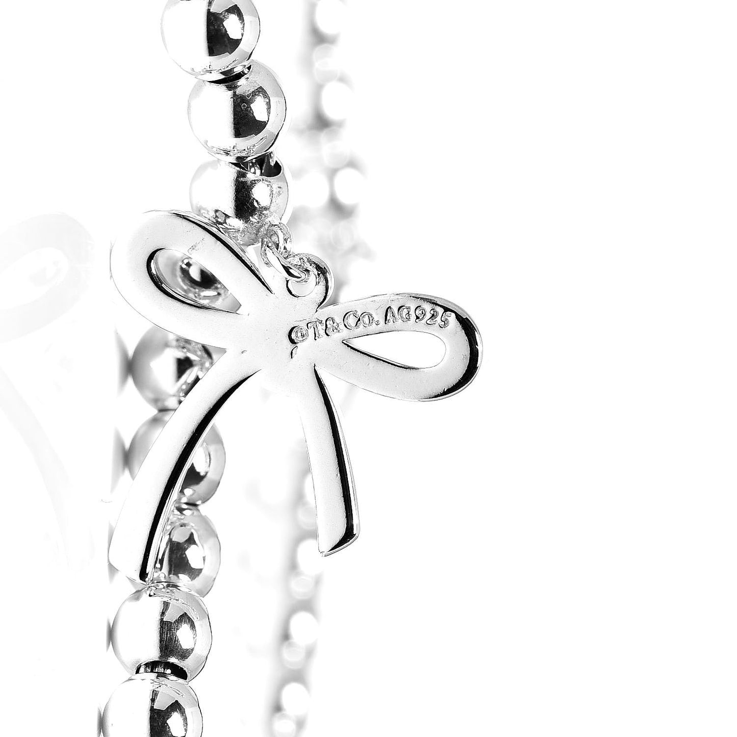 Sterling Silver 4mm Bow Bead Bracelet