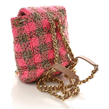 Chanel Wool Tweed Elegant Backpack Pink Brown 2 of 9