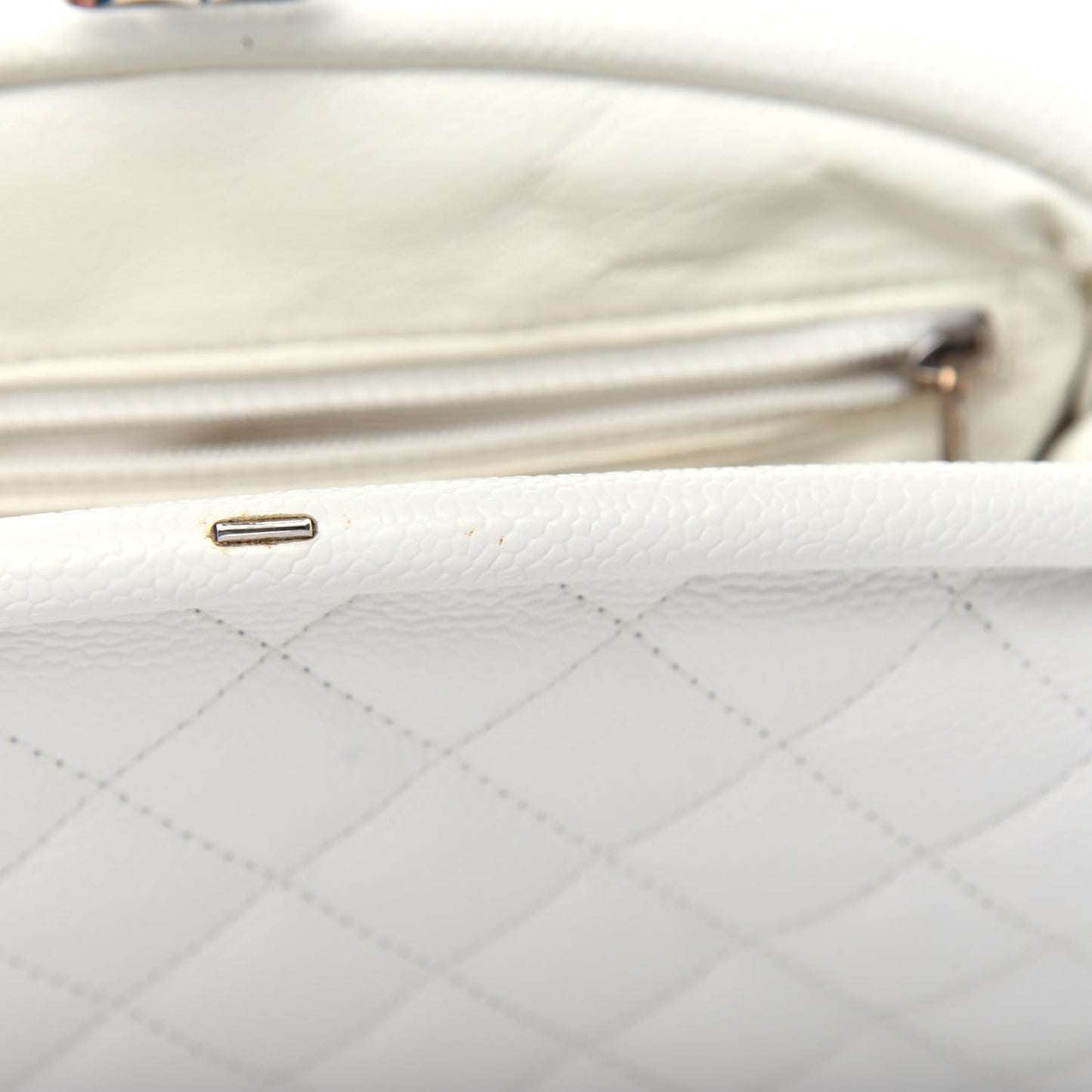 Caviar Quilted Timeless Clutch White