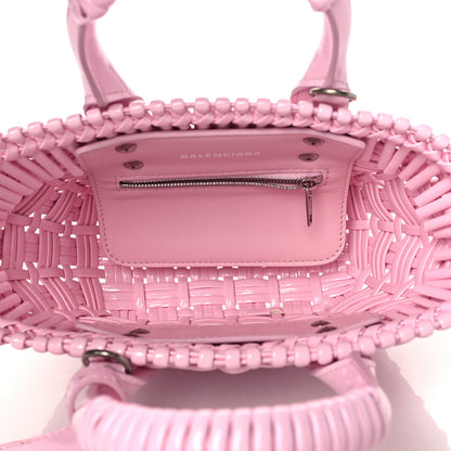 Balenciaga Faux Calfskin Braided Varnished XXS Bistro Basket Candy Pink 4 of 10