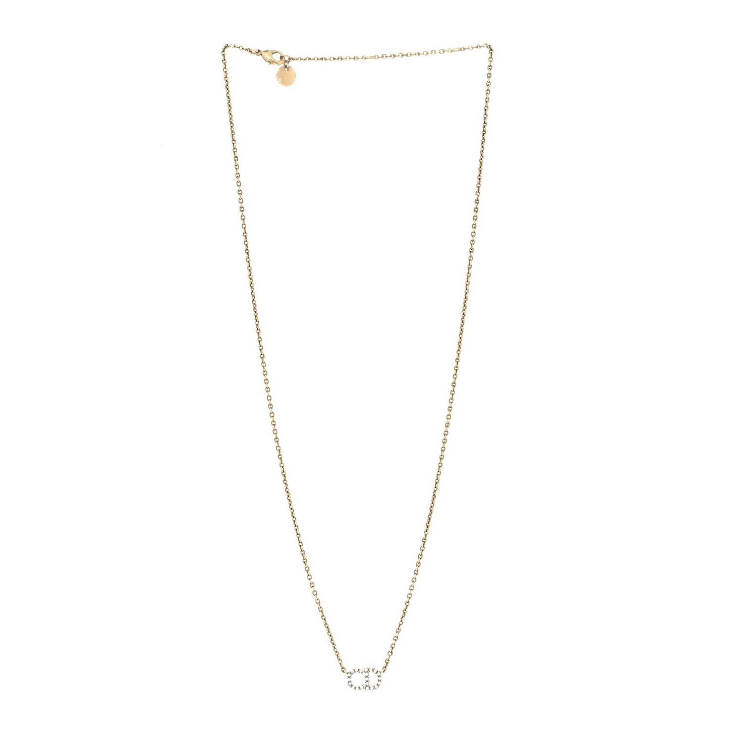 Metal Crystal Clair D Lune Necklace Gold