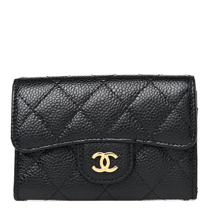 Chanel Caviar Quilted Flap Card Holder Black 1 of 9