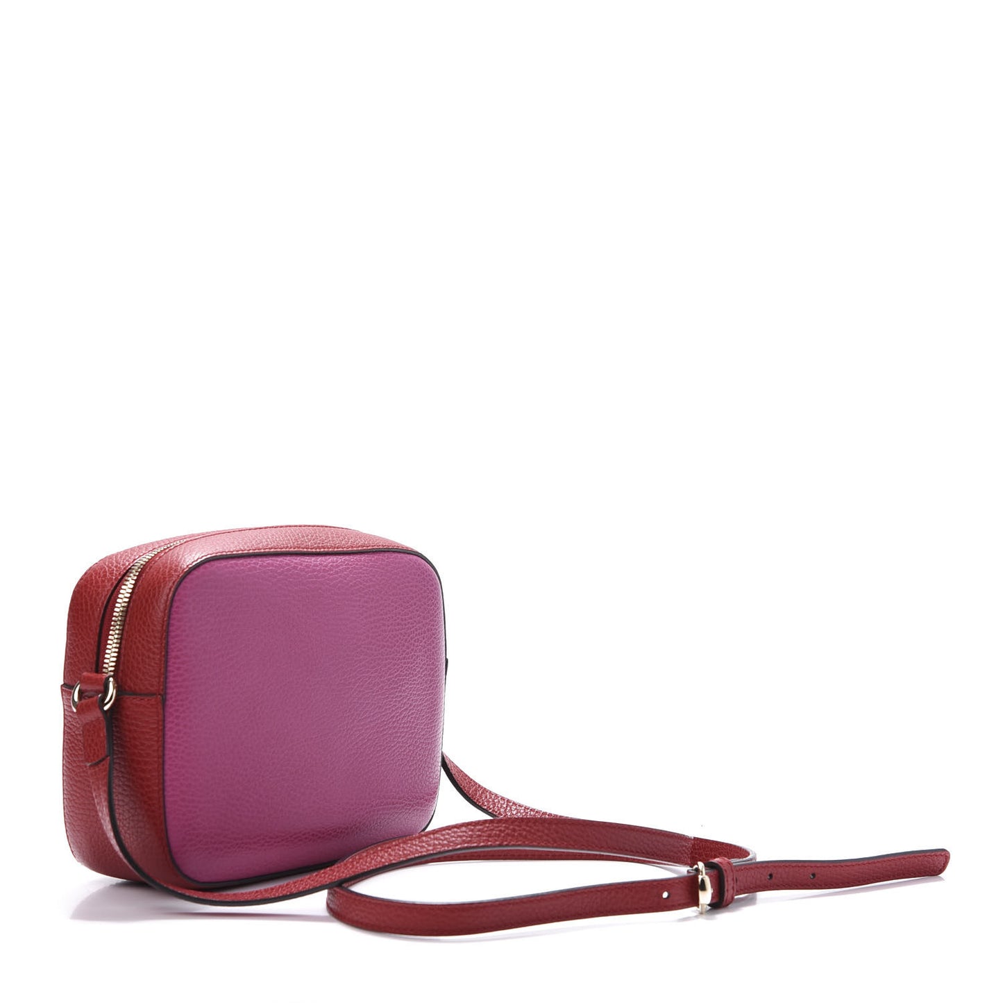 Dollar Calfskin Bi-Color Small Soho Disco Bag New Rosette Hibiscus Red