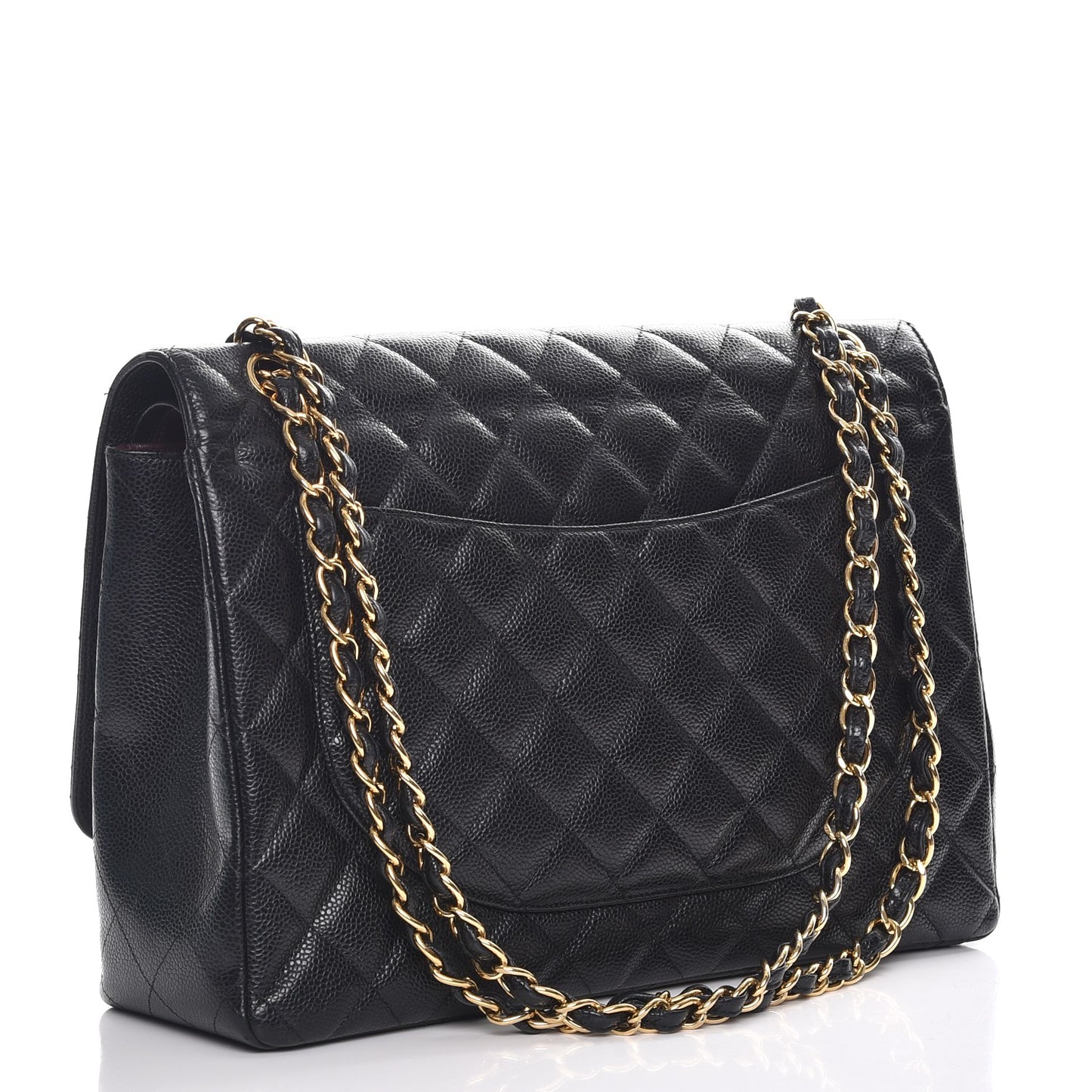 Caviar Quilted Maxi Double Flap Black
