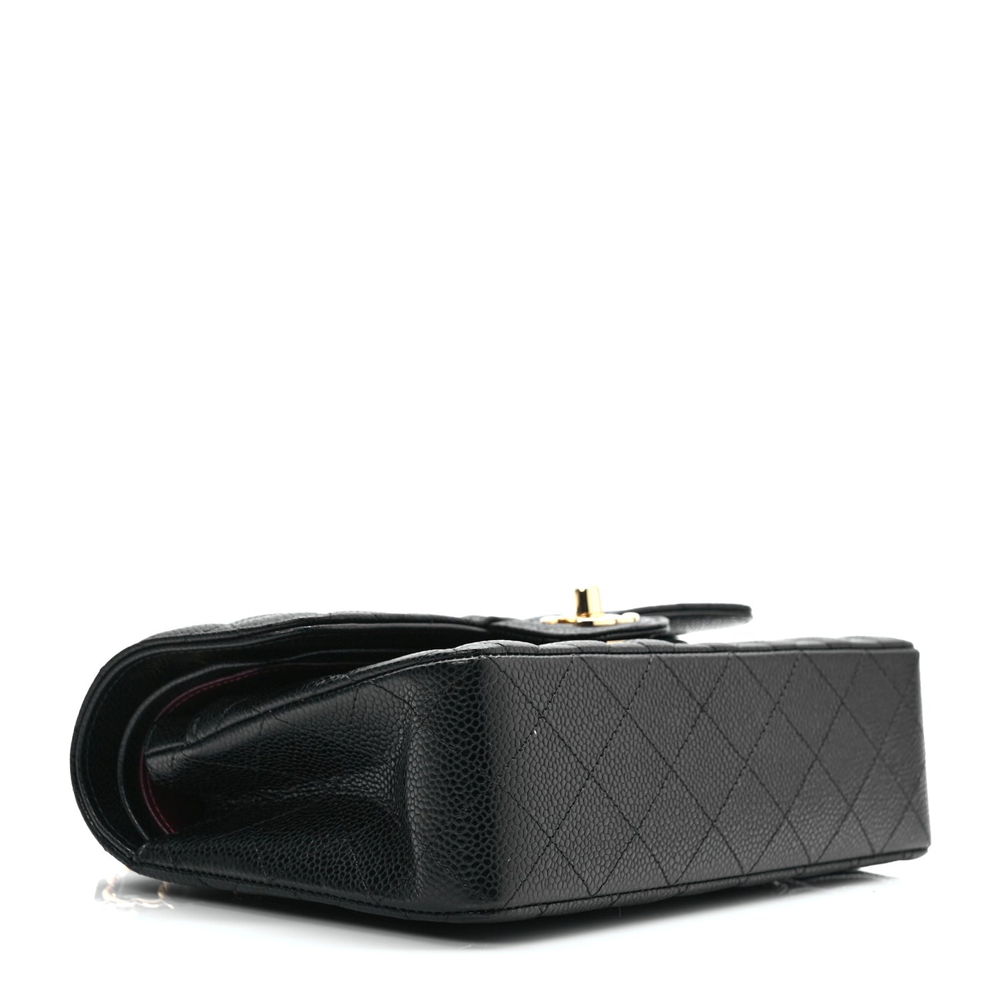 Caviar Quilted Small Double Flap Black