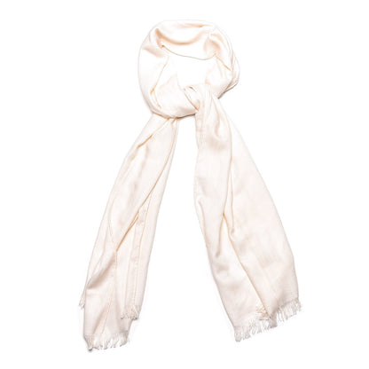 Hermes Cashmere Silk Ex Libris Stole White 1 of 9
